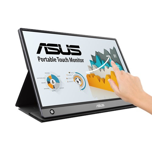 Portable USB-C Monitor - ZenScreen MB16AMT - 16in Touch - 1920x1080 (FHD) - Dark Gray