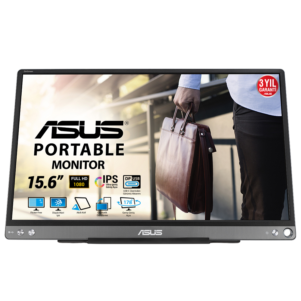 USB Monitor - Zenscreen Mb16ace - 16in - 1920x1080 (fhd) - Grey