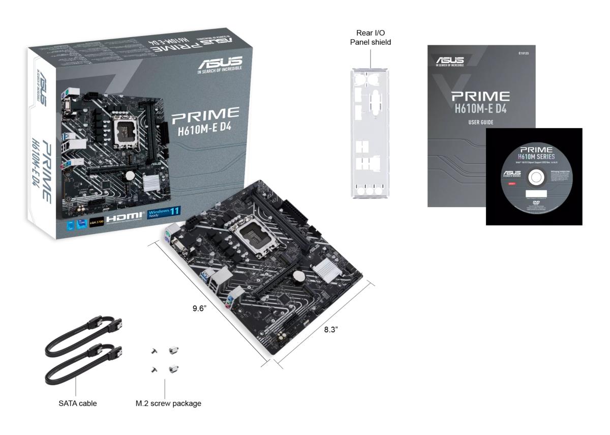Motherboard PRIME H610M-E D4 / LGA1700 H610 DDR4 64GB mATX