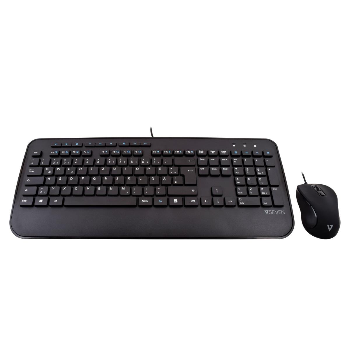 Full Size USB Keyboard With Palm Rest And Ambidextrous Mouse Combo - Qwertzu German
