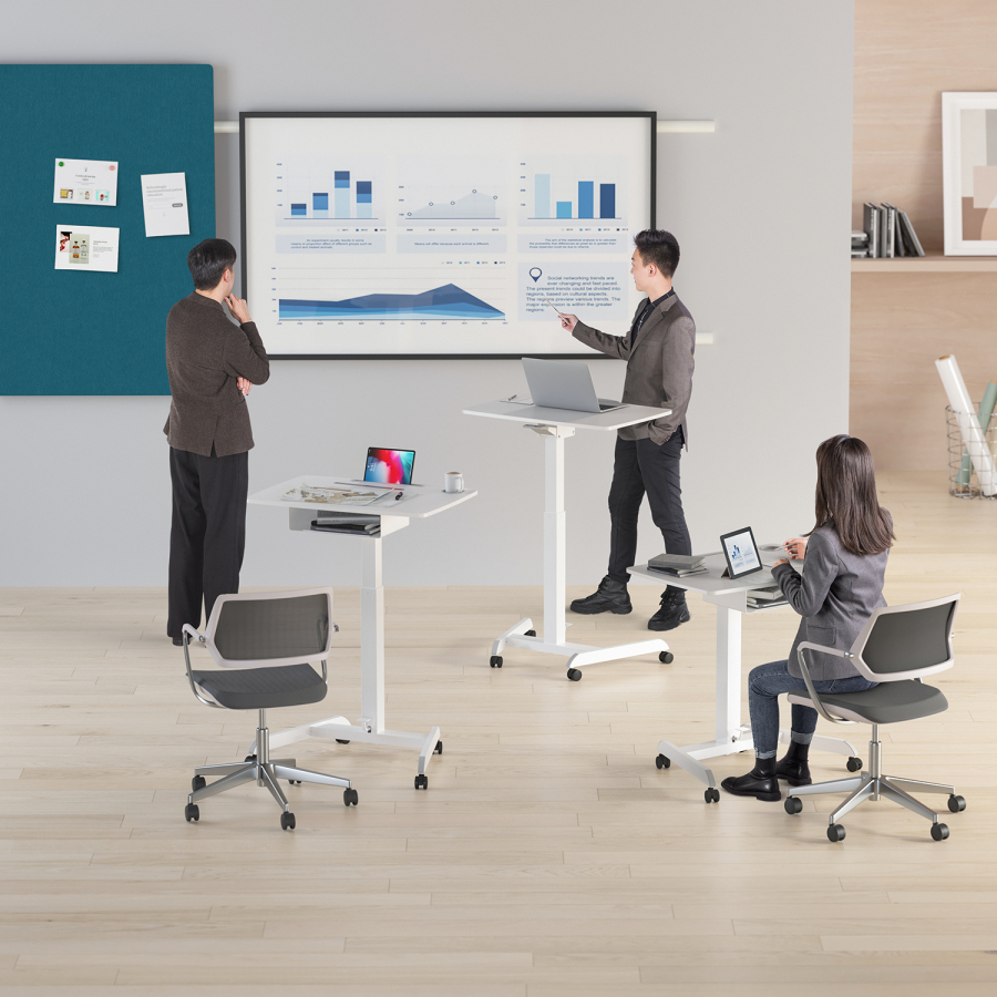 Dtm3sd Height Adjustable Sit Stand Student Desk 80x56x75cm Gas Spring Drawer