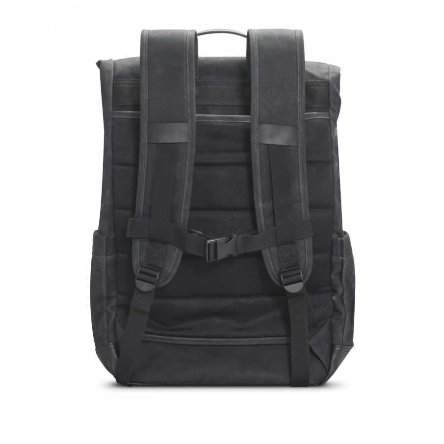 Elite Roll Top Canvas - 16in Notebook Backpack - Black