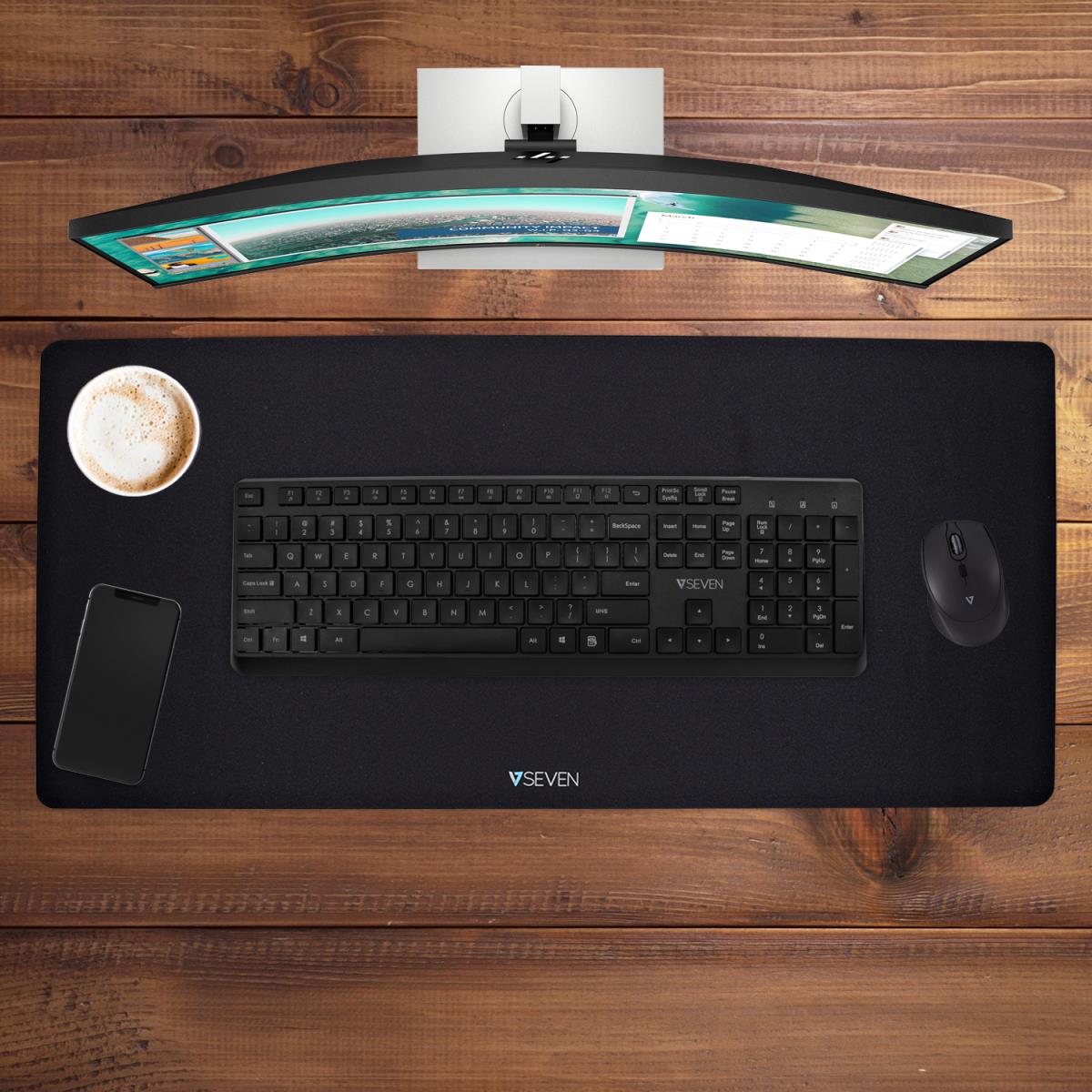 Mp04blk Xl Antimicrobial Desk Mat Mouse Pad 90 X 42 X 3 Cm