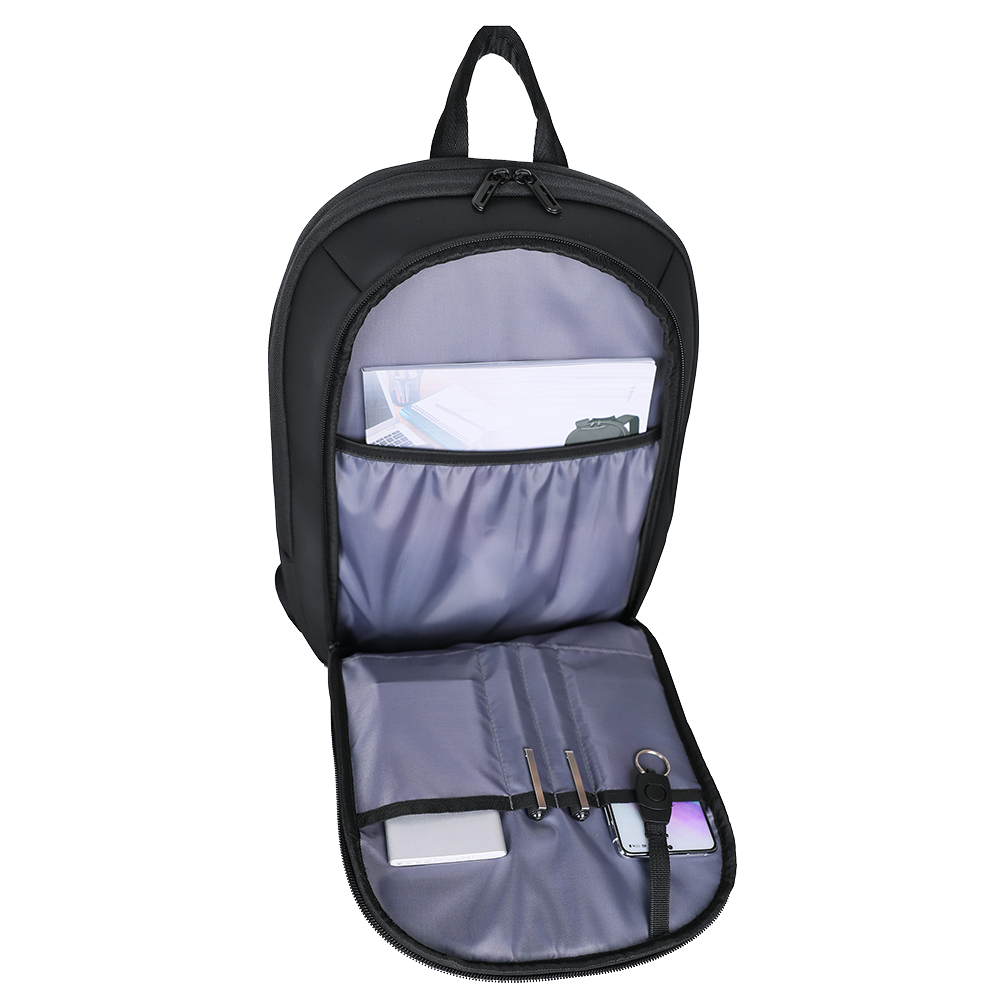 16in Expandable Slim Eco-friendly Notebook Backpack - Black