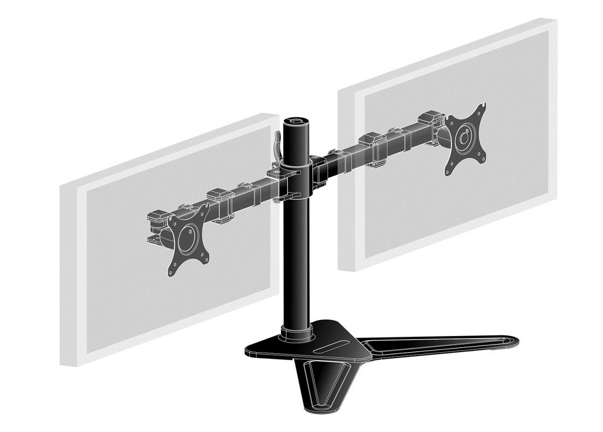 Adjustable Dual Desk Stand DS1002D-B1/ Black