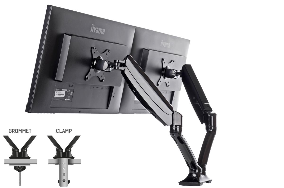 Dual Gas Spring Desk Mounting Arm DS3002C-B1/ Black