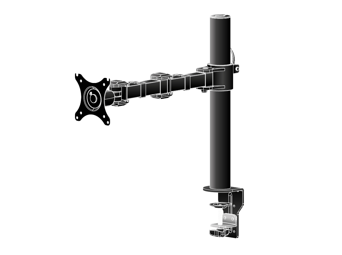 Simple And Functional Single Desktop Arm DS1001C-B1/ Black