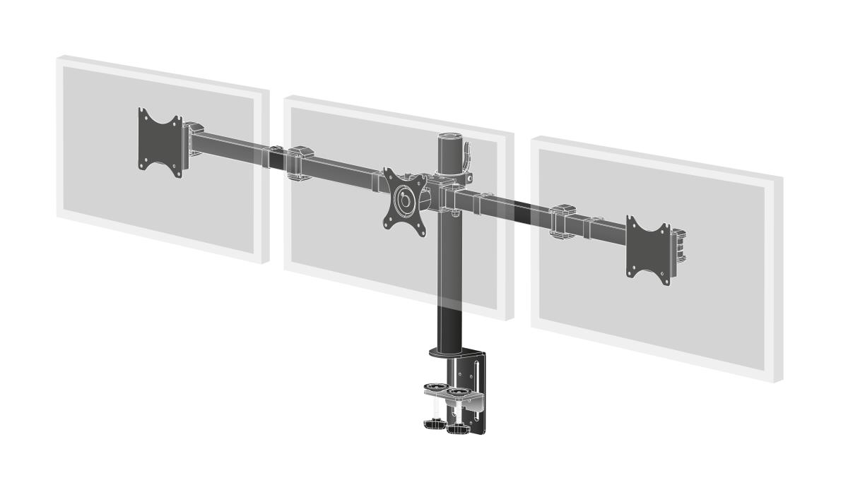 DS1003C-B1 Mounting Triple Desktop Arm