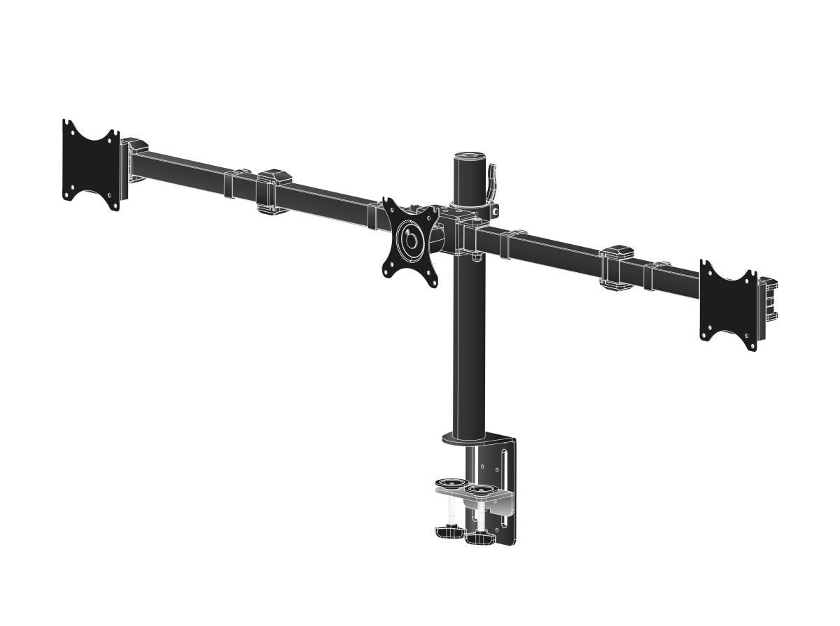 DS1003C-B1 Mounting Triple Desktop Arm