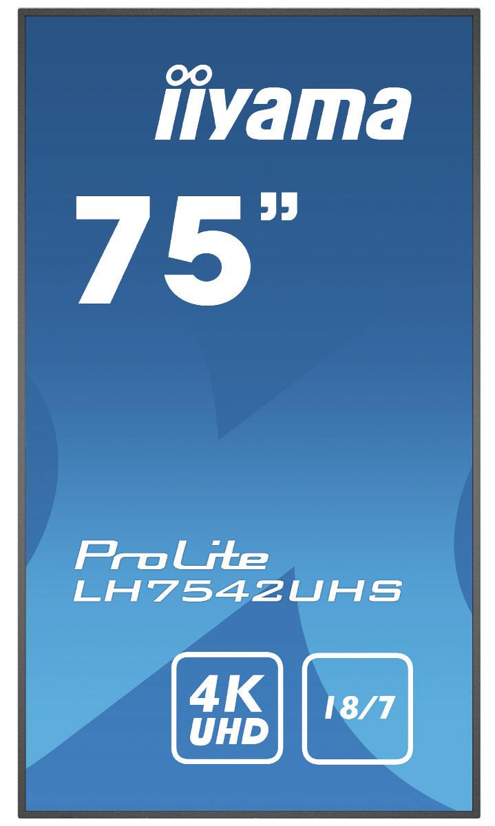 Digital Signage Display - ProLite LH7542UHS-B3 - 74.5in - 3840x2160 (UHD) - Black