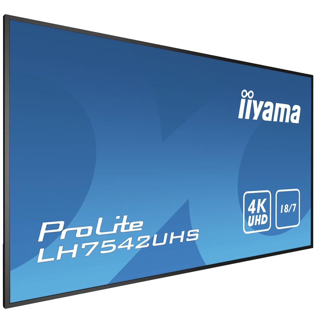 Digital Signage Display - ProLite LH7542UHS-B3 - 74.5in - 3840x2160 (UHD) - Black