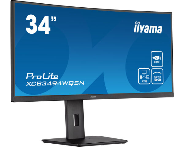 Desktop USB-C Monitor - ProLite XCB3494WQSN-B1 - 34in Curved - 3440x1440 (UWQHD) - Black