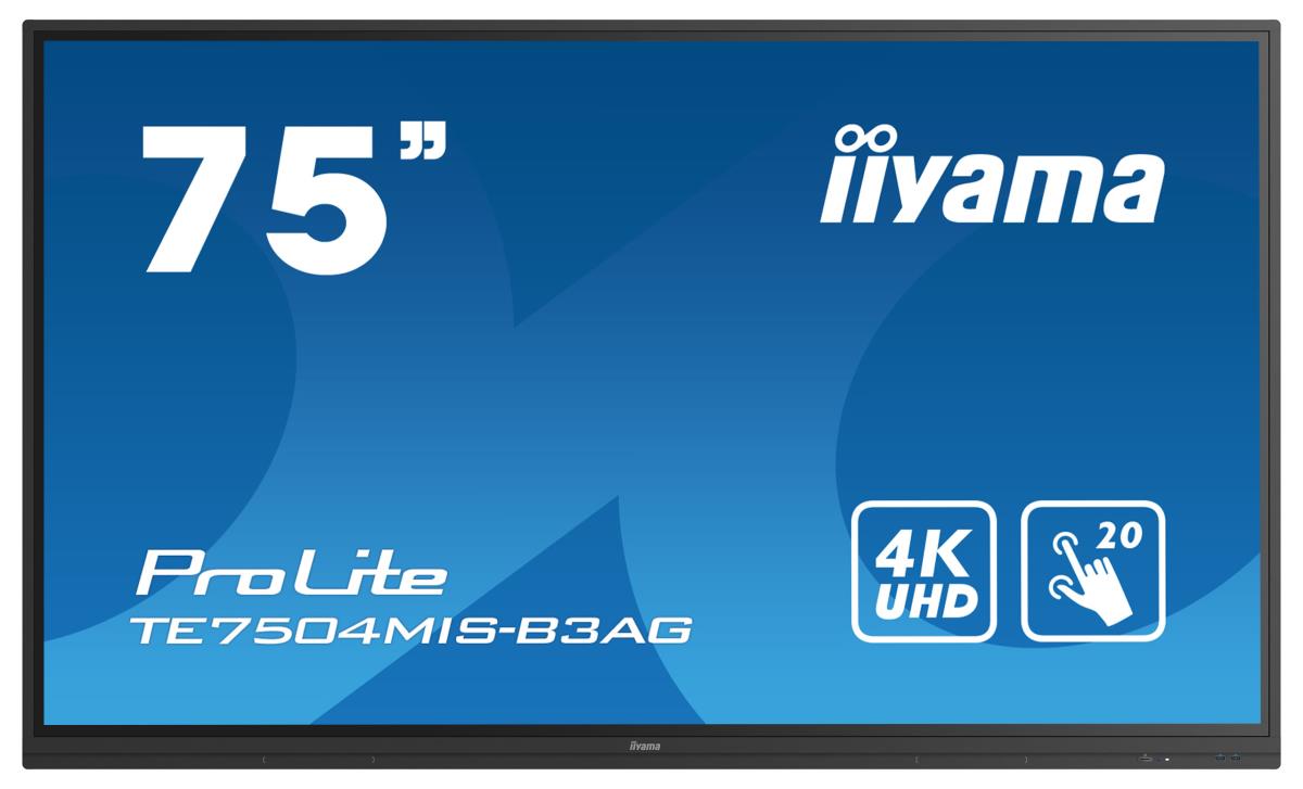 Large Format Display - ProLite TE7504MIS-B3AG - 75in Touch - 3840x2160 (UHD) - Black