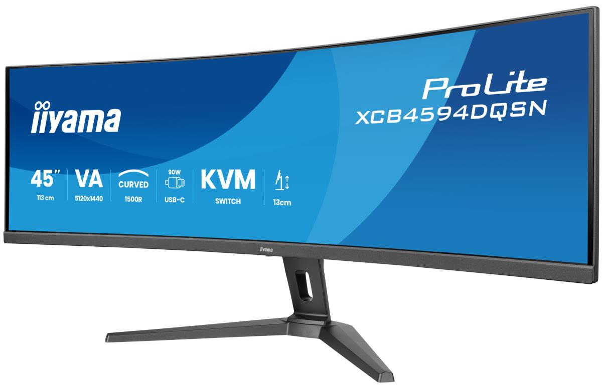Desktop USB-C Monitor - ProLite XCB4594DQSN-B1 - 45in Curved 1500R - 5120x1440 (DQHD) - Black
