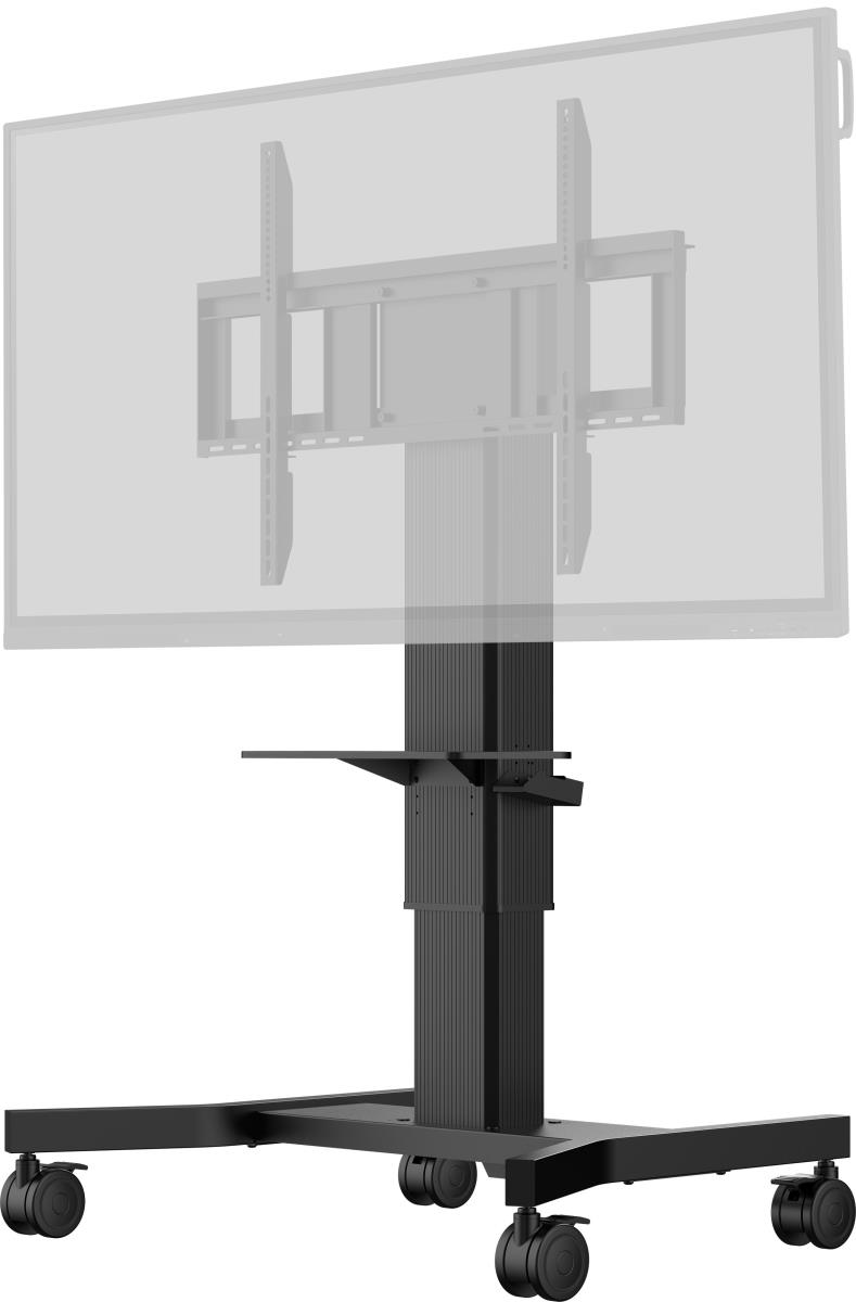 Single Column Electric Floor Lift On Wheels With Easy Mount Brackets And Laptop Shelf 43in-65in 800x600 mm