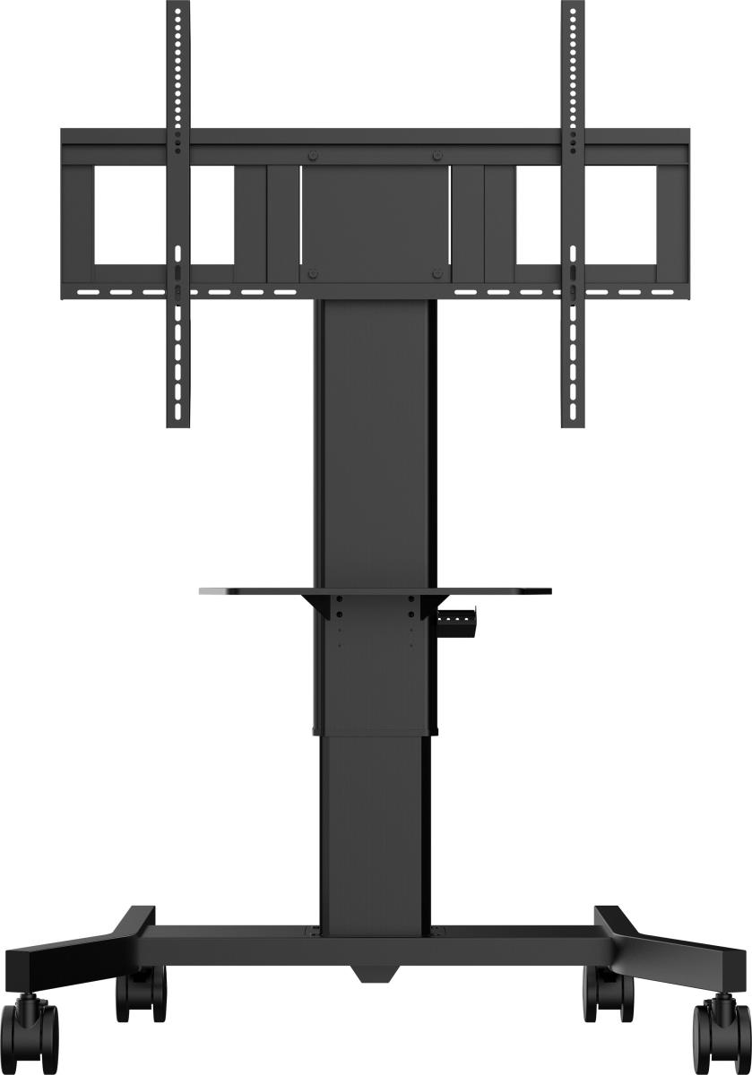 Single Column Electric Floor Lift On Wheels With Easy Mount Brackets And Laptop Shelf 43in-65in 800x600 mm