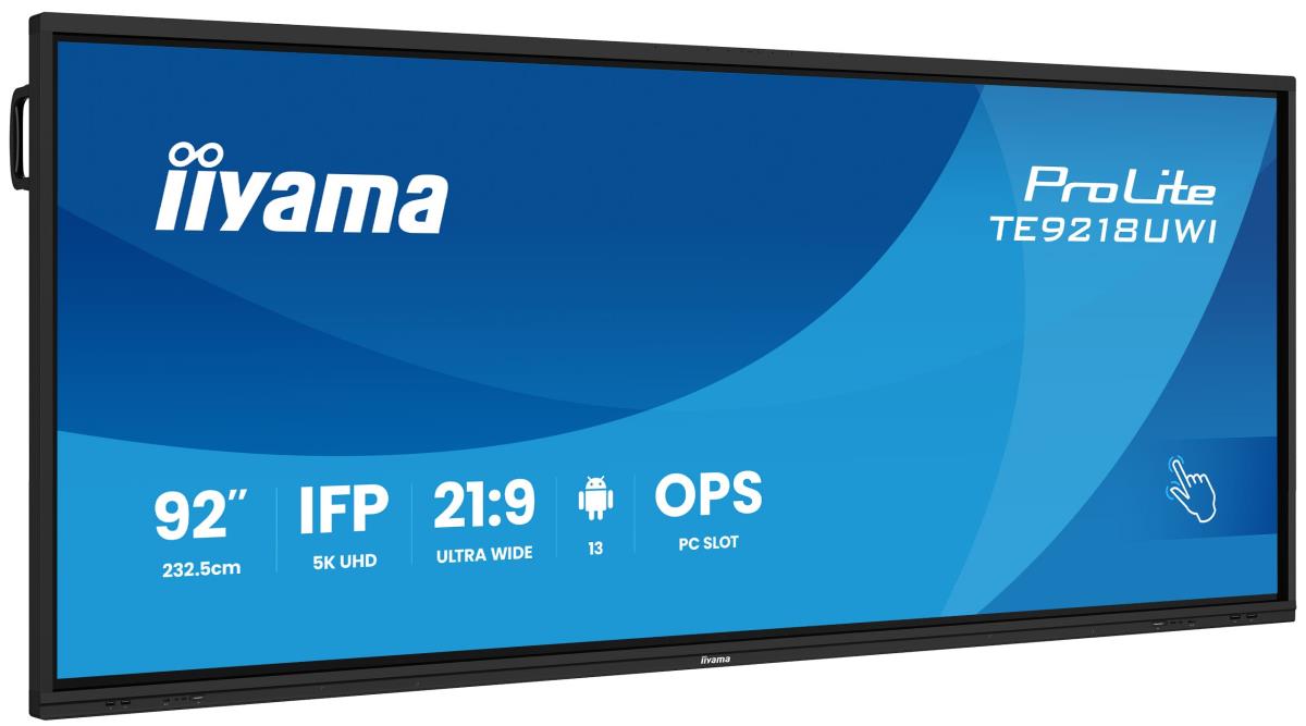 Large Format Display - Prolite TE9218UWI-B1AG - 92in Touch - 3840x2160 (UHD) - Black