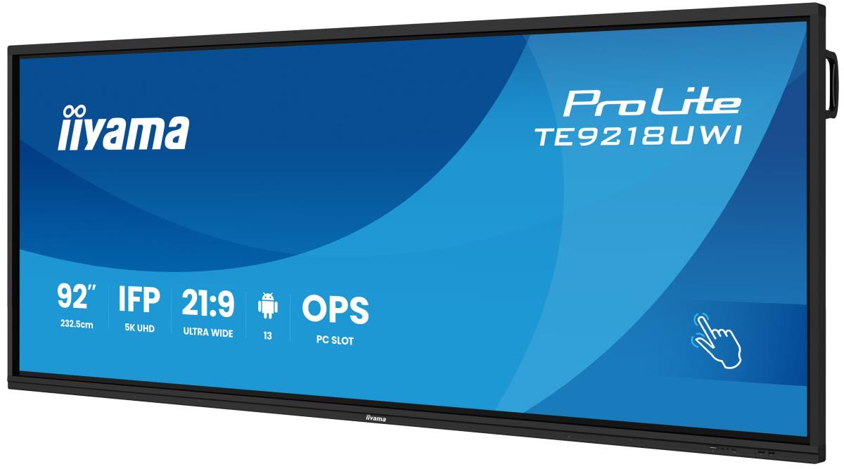 Large Format Display - Prolite TE9218UWI-B1AG - 92in Touch - 3840x2160 (UHD) - Black