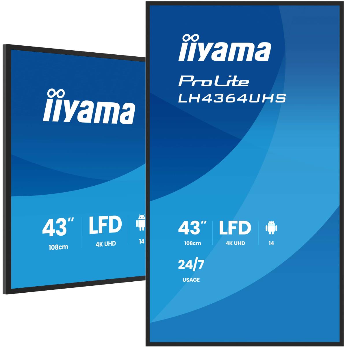 Digital Signage Display - ProLite LH4364UHS-B1AG - 43in - 3840x2160 (UHD) - Black