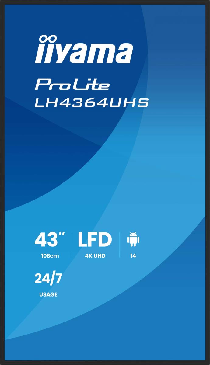 Digital Signage Display - ProLite LH4364UHS-B1AG - 43in - 3840x2160 (UHD) - Black