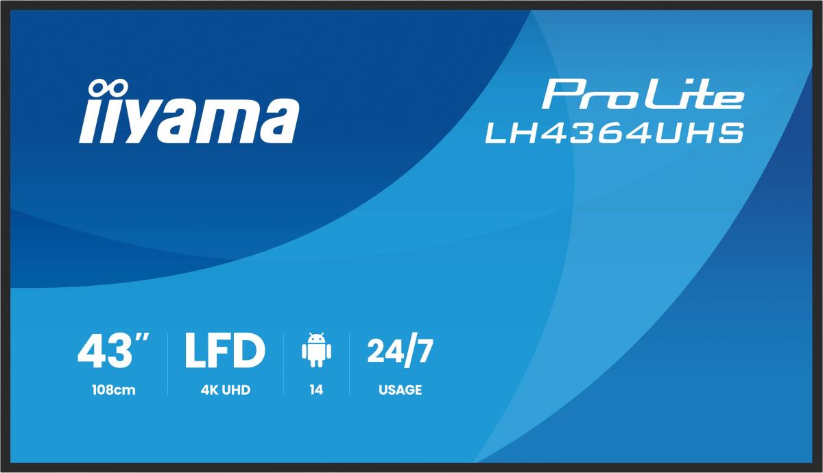 Digital Signage Display - ProLite LH4364UHS-B1AG - 43in - 3840x2160 (UHD) - Black