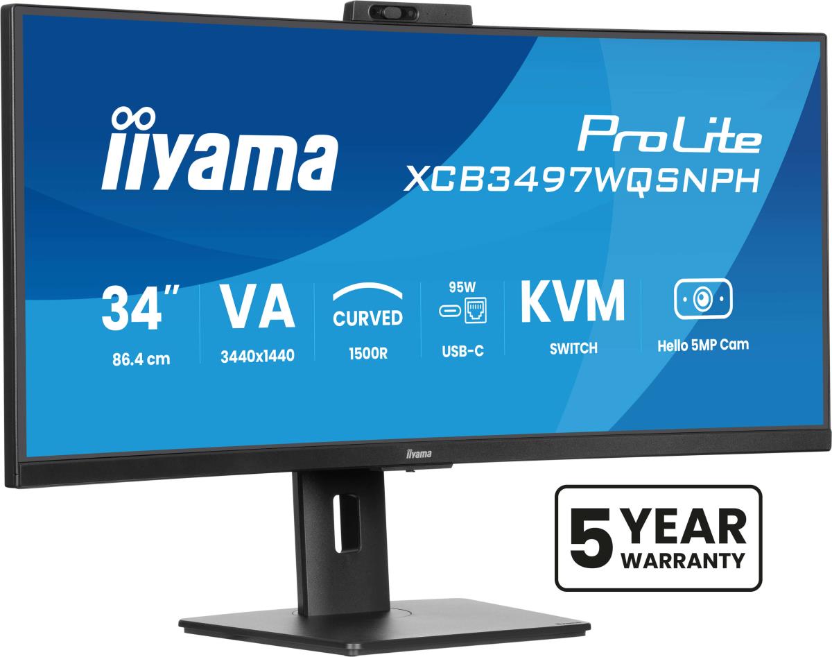 Desktop USB-C Monitor - ProLite XCB3497WQSNPH-B1 - 34in Curved - 3440x1440 (UWQHD) - Black