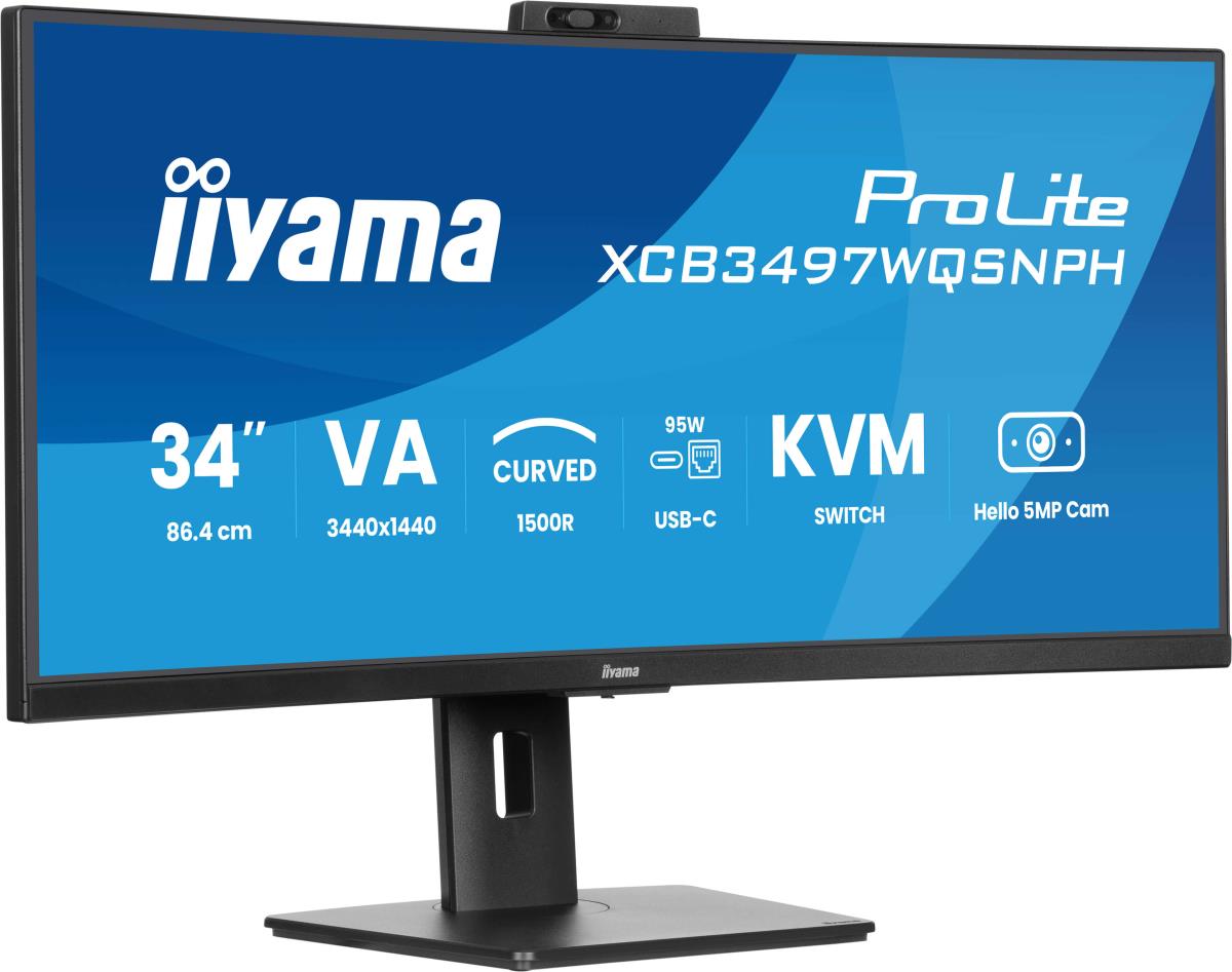 Desktop USB-C Monitor - ProLite XCB3497WQSNPH-B1 - 34in Curved - 3440x1440 (UWQHD) - Black