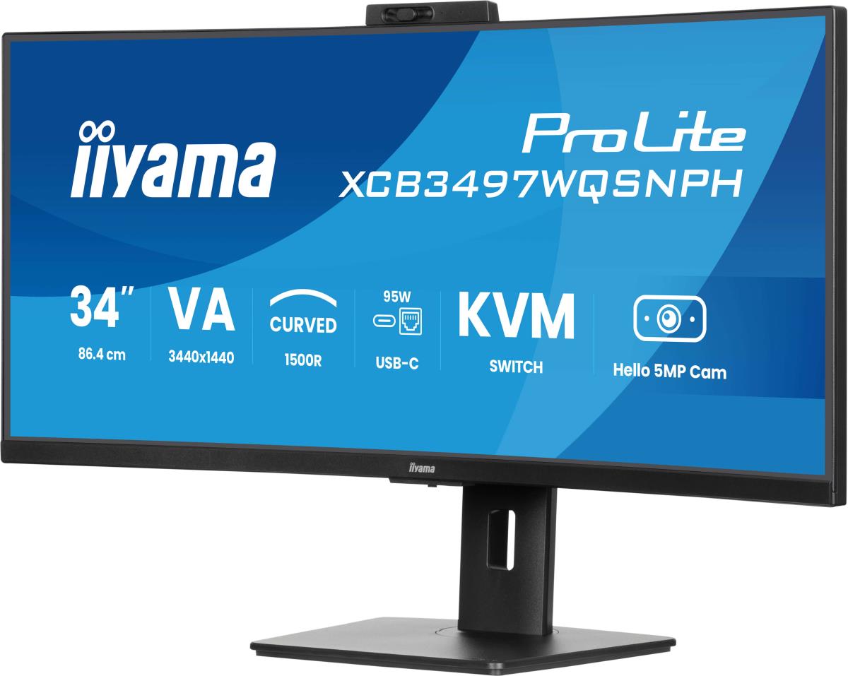 Desktop USB-C Monitor - ProLite XCB3497WQSNPH-B1 - 34in Curved - 3440x1440 (UWQHD) - Black