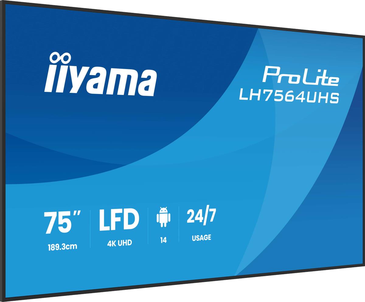 Digital Signage Display - ProLite LH7564UHS-B1AG - 75in - 3840x2160 (UHD) - Black