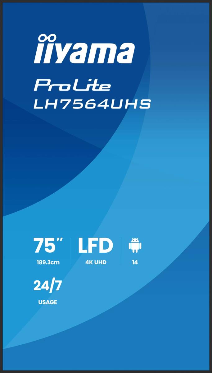 Digital Signage Display - ProLite LH7564UHS-B1AG - 75in - 3840x2160 (UHD) - Black