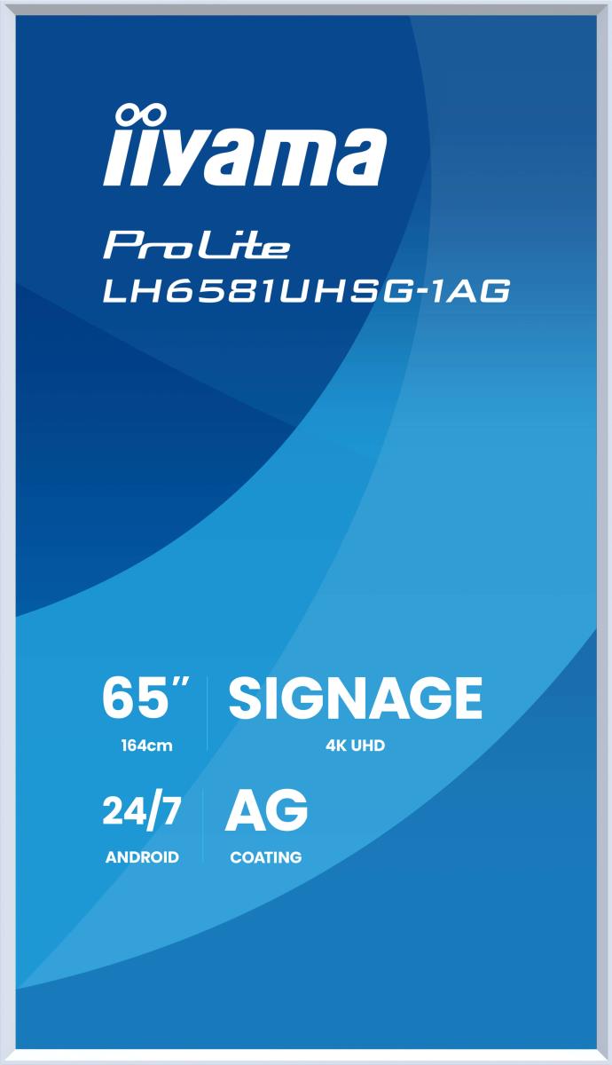 Digital Signage Display - ProLite LH6581UHSG-1AG - 65in - 3840x2160 (UHD) - White