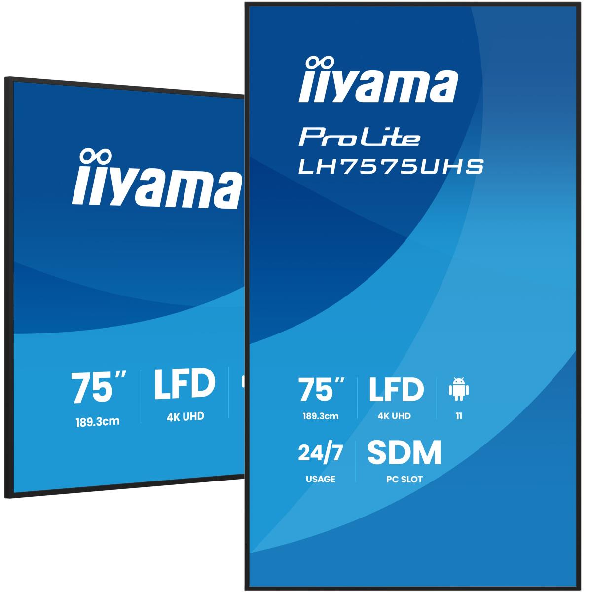 Digital Signage Display - ProLite LH7575UHS-B2AG - 75in - 3840x2160 (UHD) - Black