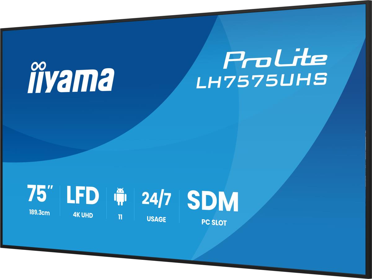Digital Signage Display - ProLite LH7575UHS-B2AG - 75in - 3840x2160 (UHD) - Black