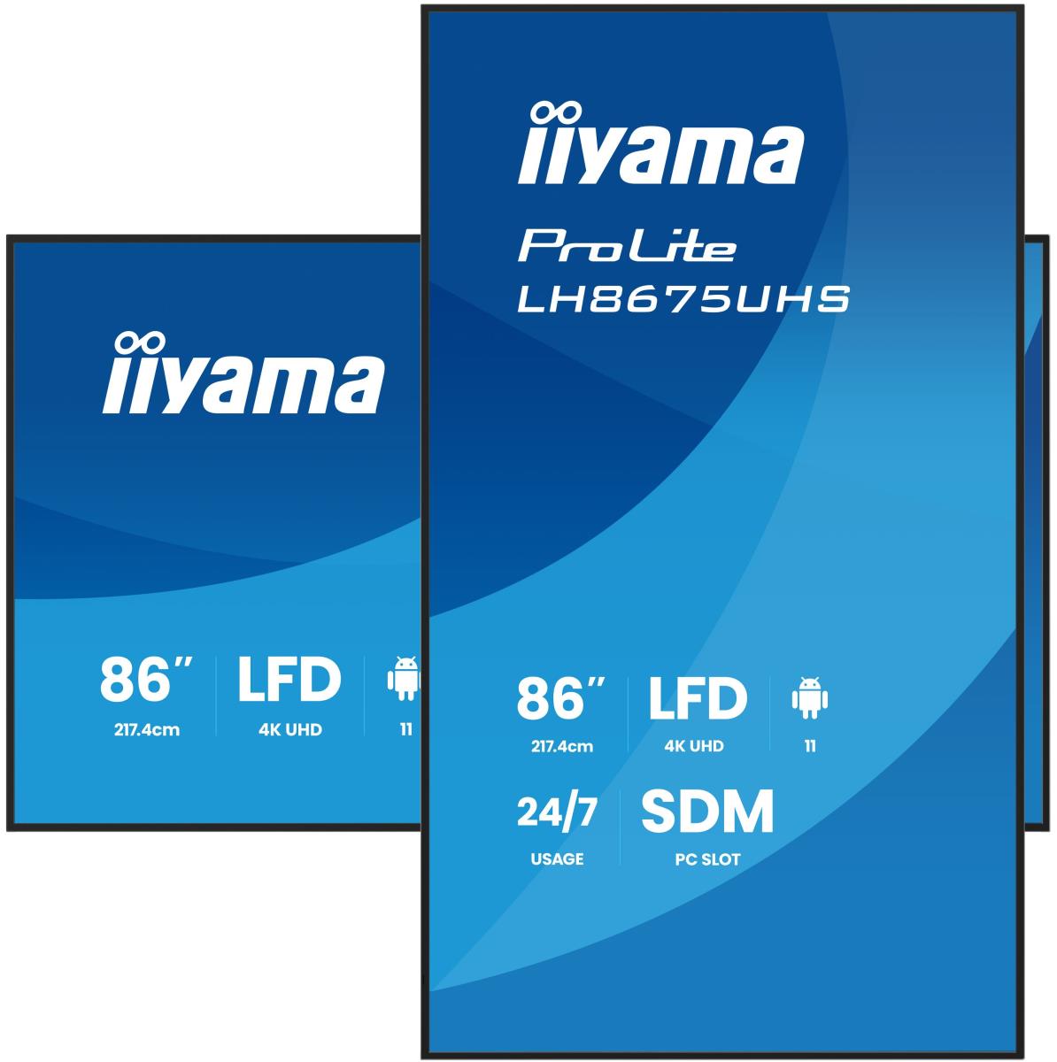 Digital Signage Display - ProLite LH8675UHS-B2AG - 86in - 3840x2160 (UHD) - Black