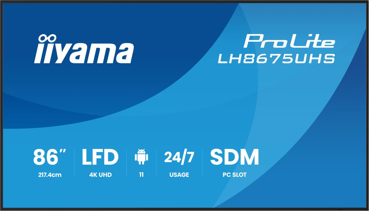 Digital Signage Display - ProLite LH8675UHS-B2AG - 86in - 3840x2160 (UHD) - Black