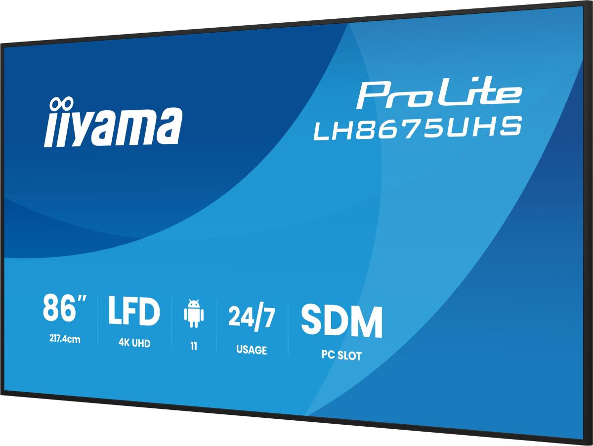 Digital Signage Display - ProLite LH8675UHS-B2AG - 86in - 3840x2160 (UHD) - Black