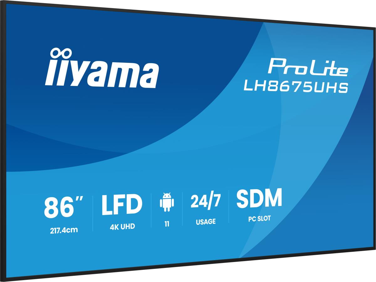 Digital Signage Display - ProLite LH8675UHS-B2AG - 86in - 3840x2160 (UHD) - Black