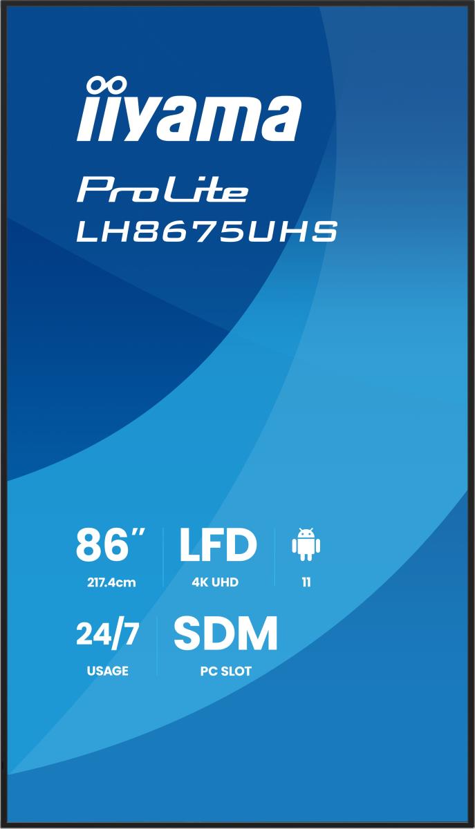 Digital Signage Display - ProLite LH8675UHS-B2AG - 86in - 3840x2160 (UHD) - Black
