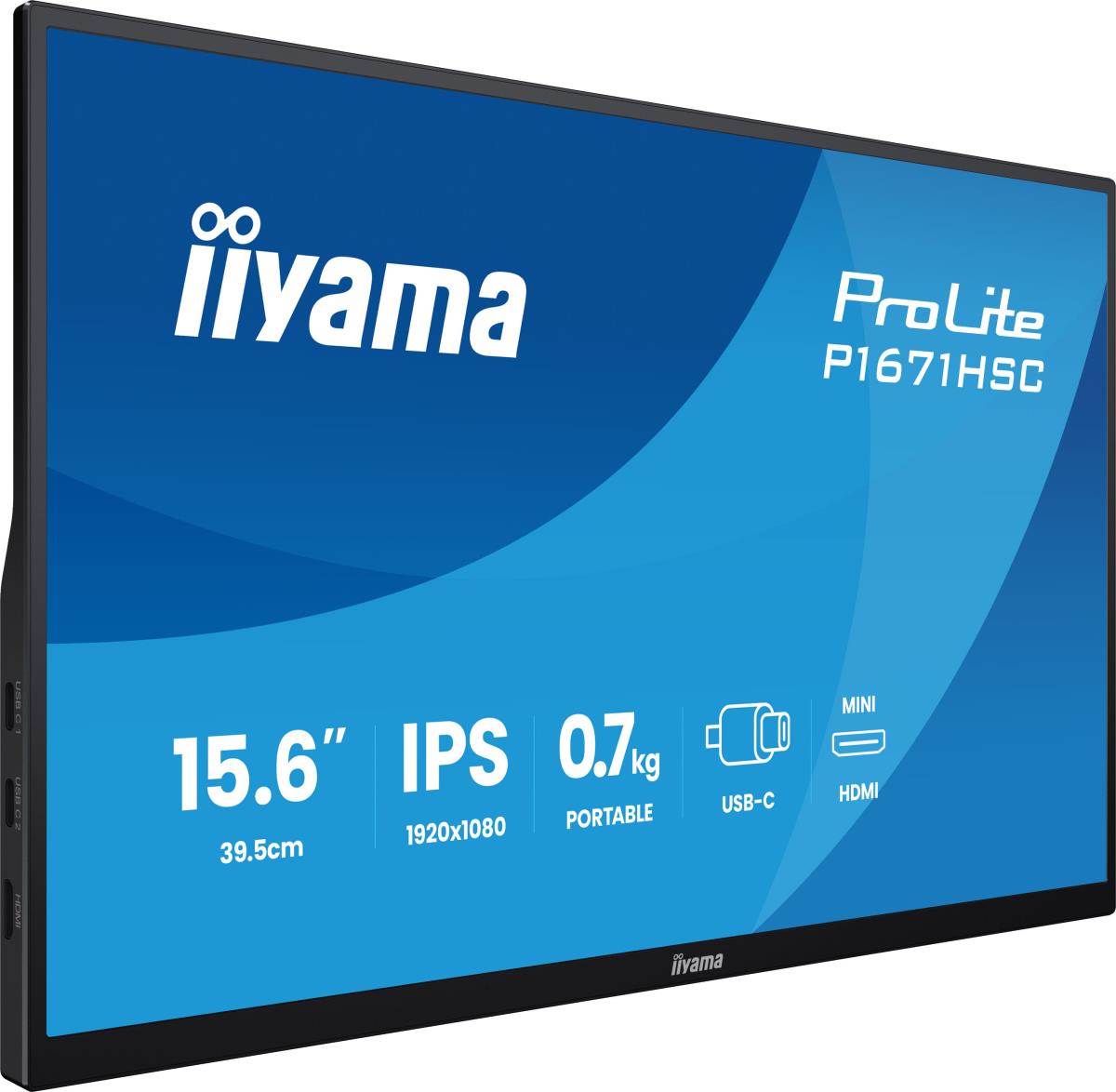 Desktop Monitor - ProLite P1671HSC-B1 - 16in - 1920x1080 (FHD) - Black