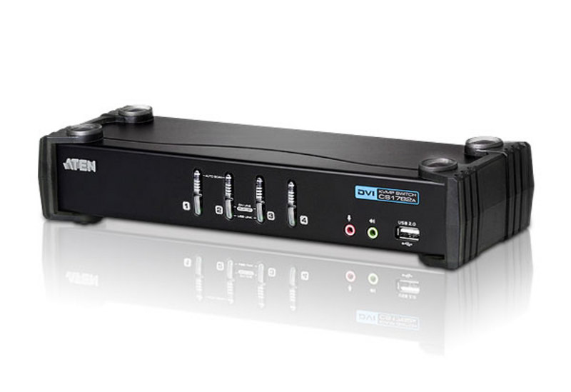 KVMp Switch USB 2.0 DVI 4-port With 2 Port USB Hub