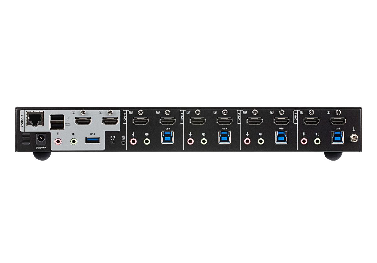 4-port True 4k Hdmi Dual-view KVM Switch With Audio & USB 3.0 Hub