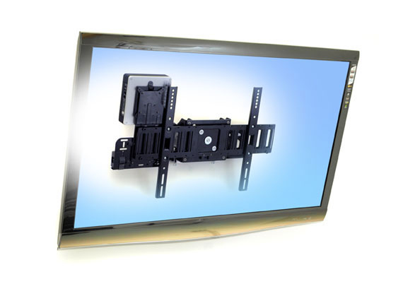 Large Display Mount with Mini PC Holder - SIM90 - Wall - 1 monitor - Tilt/Rotation - Up to 32in - Black