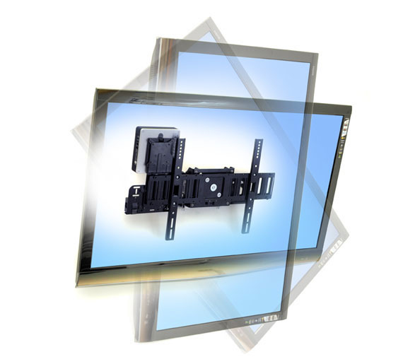 Large Display Mount with Mini PC Holder - SIM90 - Wall - 1 monitor - Tilt/Rotation - Up to 32in - Black