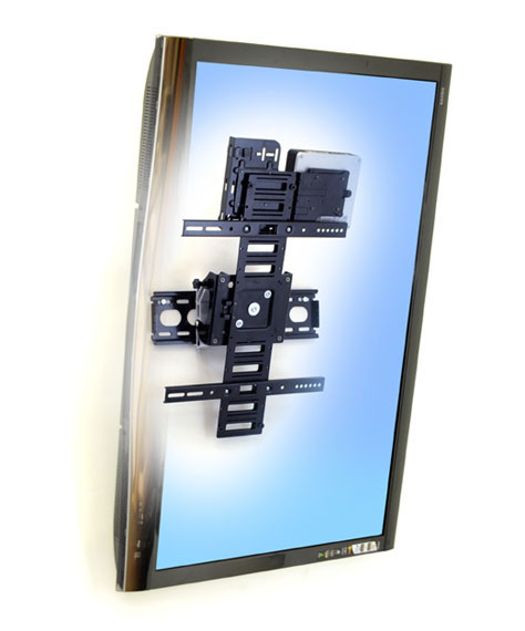 Large Display Mount with Mini PC Holder - SIM90 - Wall - 1 monitor - Tilt/Rotation - Up to 32in - Black