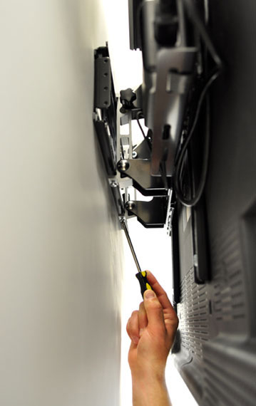 Large Display Mount with Mini PC Holder - SIM90 - Wall - 1 monitor - Tilt/Rotation - Up to 32in - Black