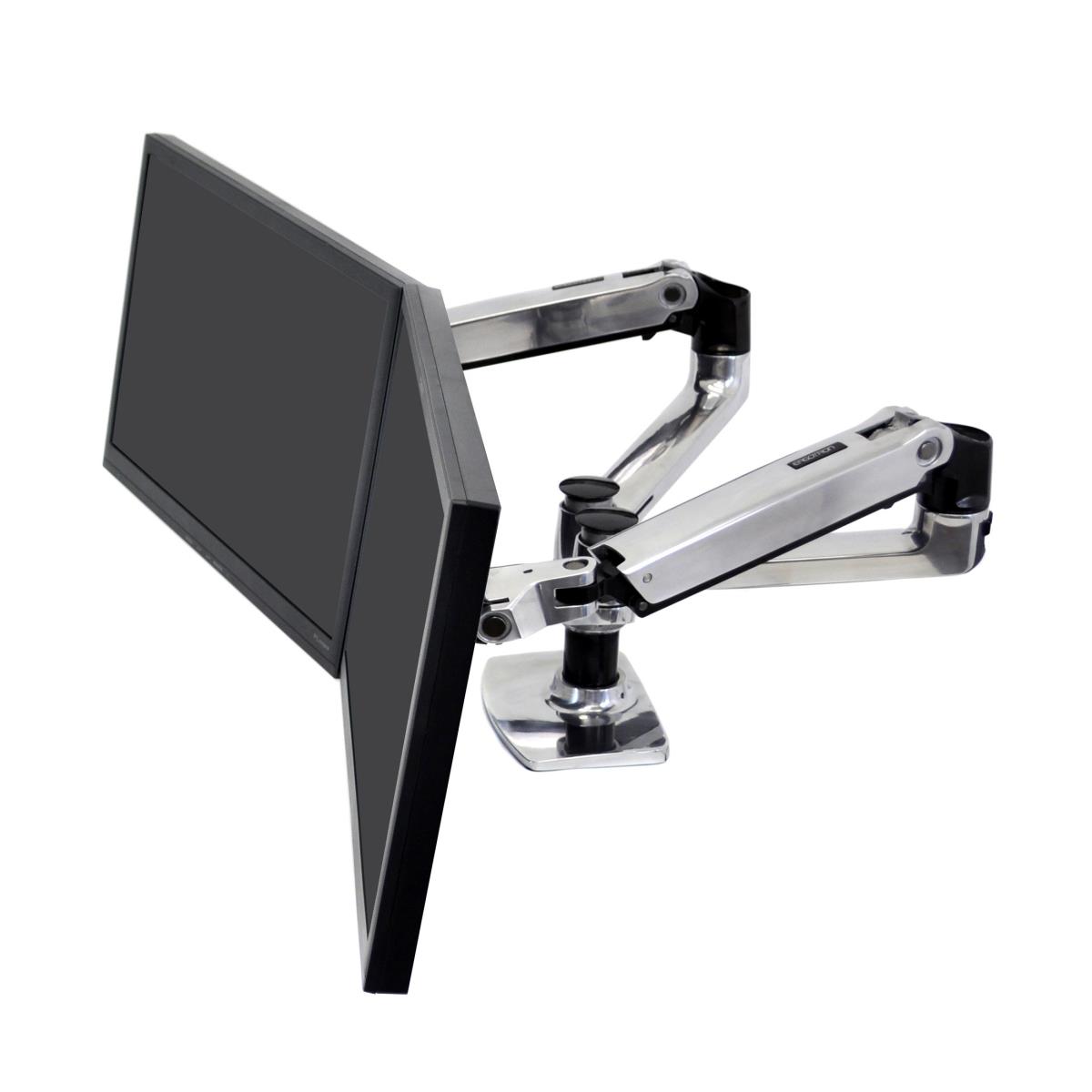 Monitor Mount - LX Dual Side-by-Side Arm - Desk - 2 monitor - Tilt/Pan/Rotate - up to 27in - Aluminium