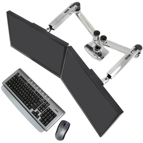 Monitor Mount - LX Dual Side-by-Side Arm - Desk - 2 monitor - Tilt/Pan/Rotate - up to 27in - Aluminium
