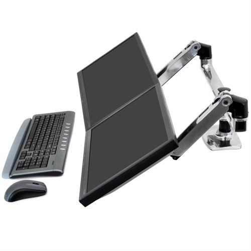 Monitor Mount - LX Dual Side-by-Side Arm - Desk - 2 monitor - Tilt/Pan/Rotate - up to 27in - Aluminium