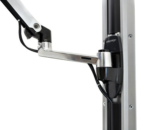 Wall Mount System Lx With Small Black Cpu Holder Polished Aluminum