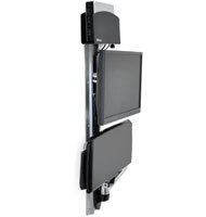 Wall Mount System Lx With Small Black Cpu Holder Polished Aluminum